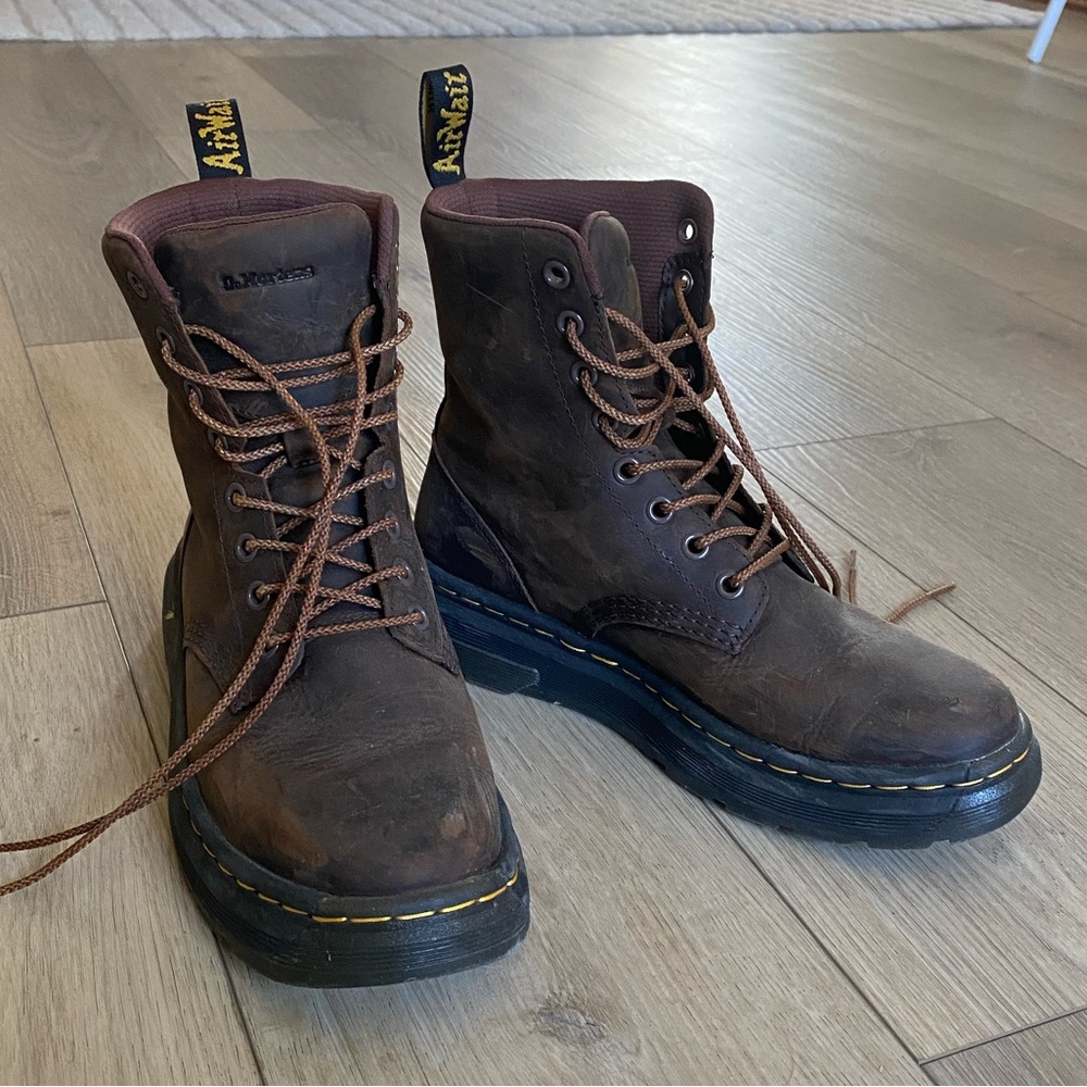 M6/W7 Dr. Marten crewson crazy horse leather everyday boots, dark brown - Picture 7 of 8